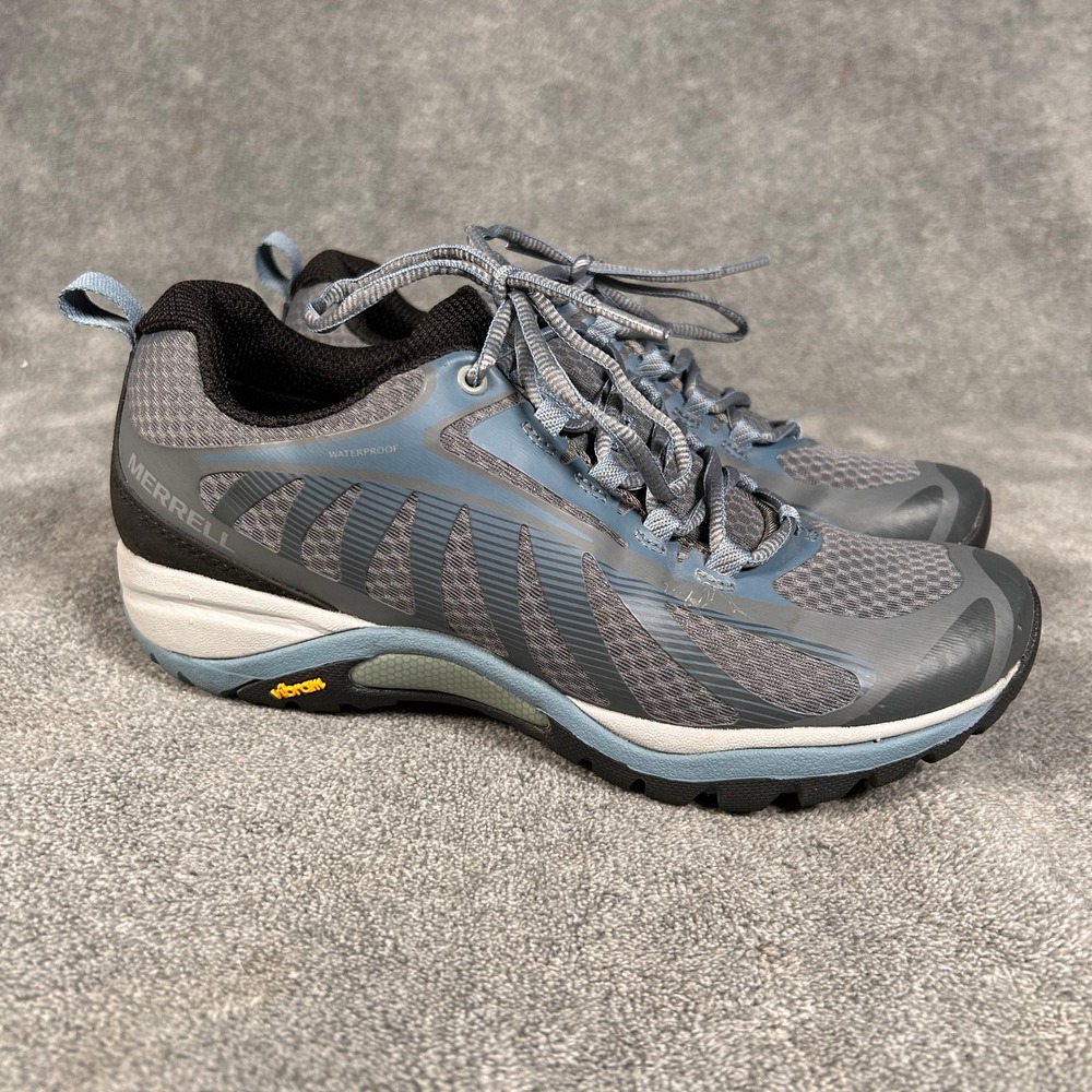 Merrell Siren Edge 3 Waterproof Hiking Shoes Blue Grey J034446 Womens 7.5